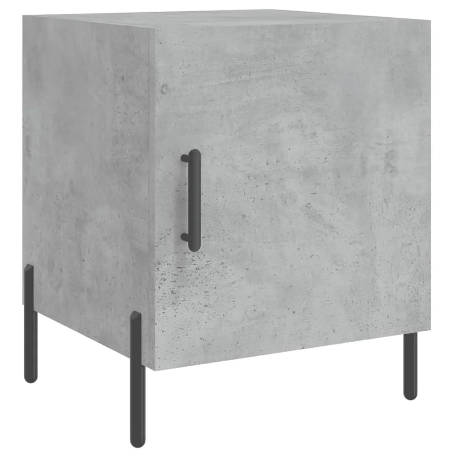 Table de chevet gris béton 40x40x50 cm bois d’ingénierie - 2
