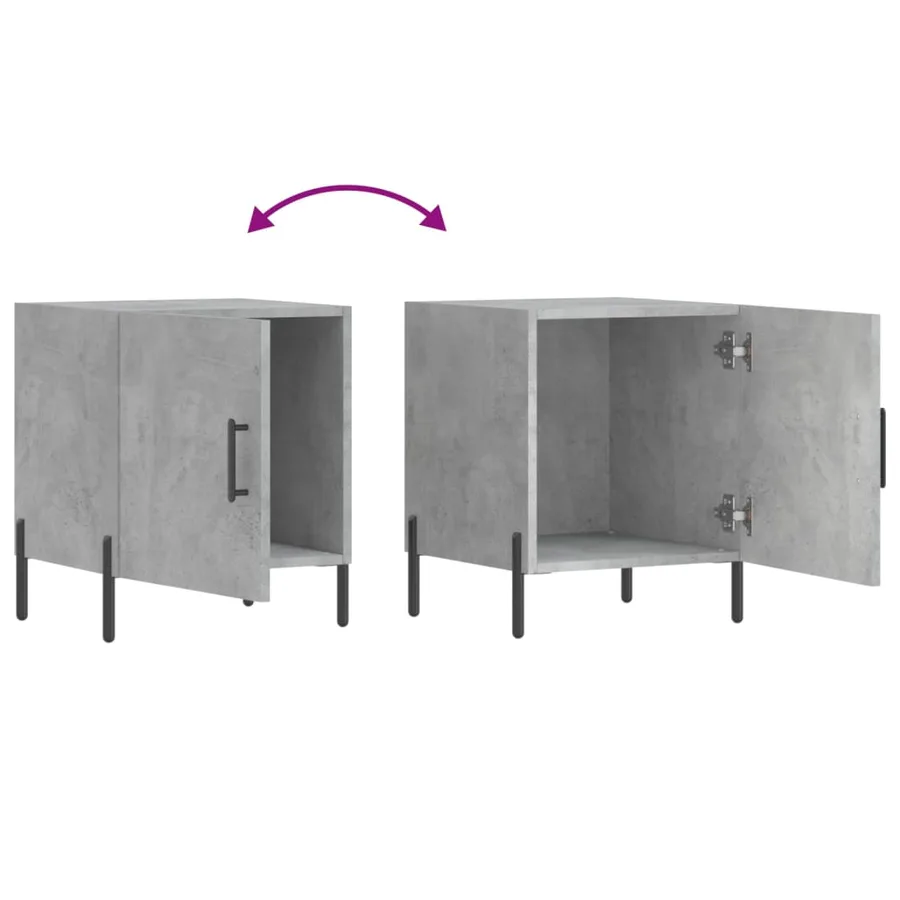 Table de chevet gris béton 40x40x50 cm bois d’ingénierie - 9