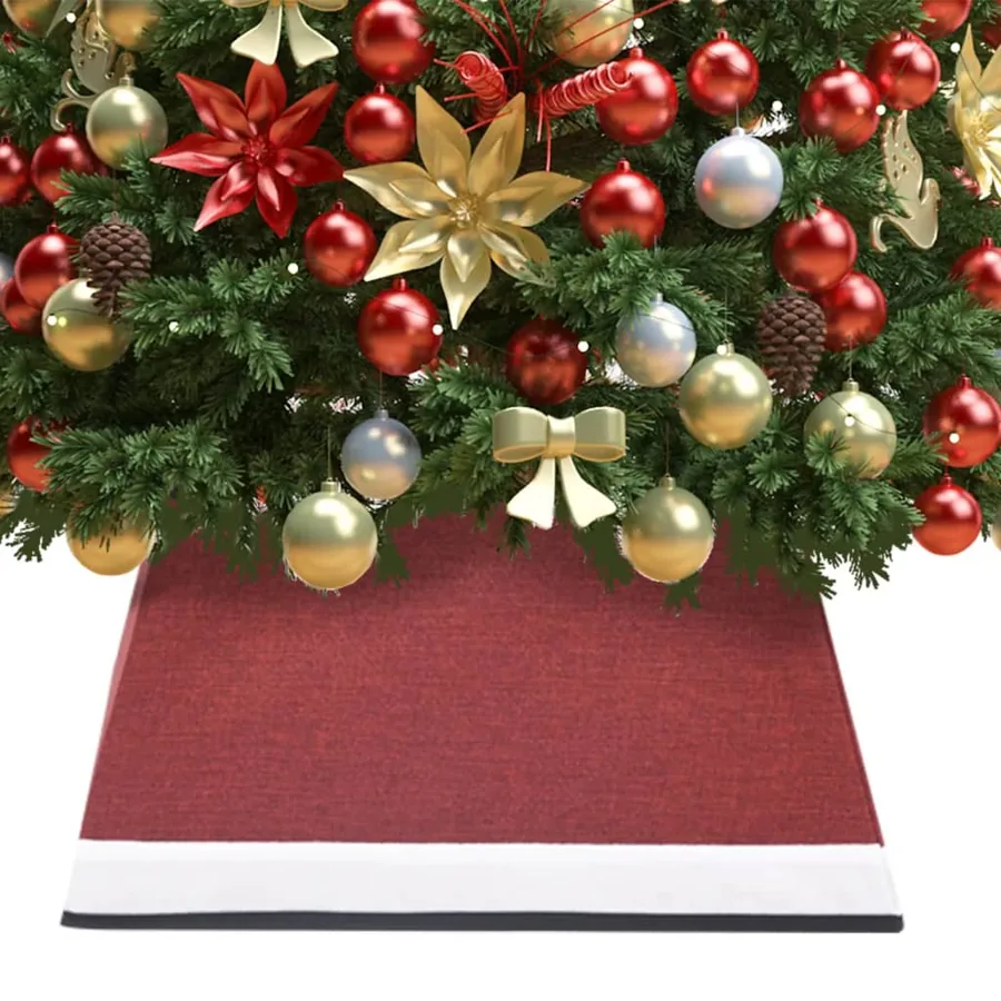 Jupe de sapin de Noël Rouge et blanc 48x48x25 cm