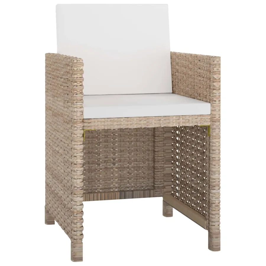 Ensemble à manger d'extérieur avec coussins 5 pcs Rotin Beige - 3