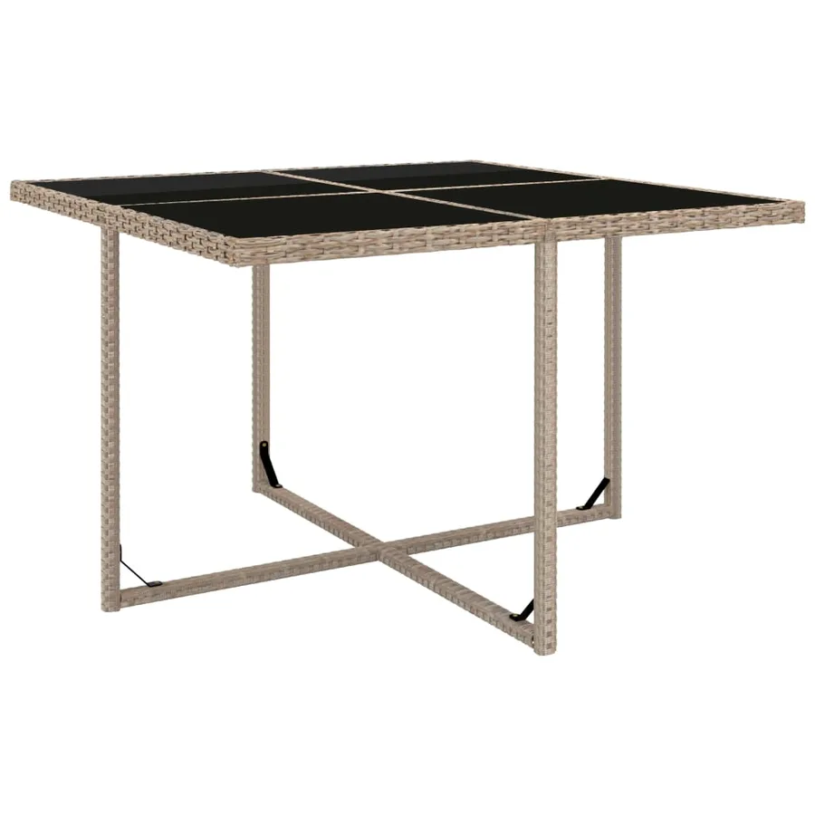 Ensemble à manger d'extérieur avec coussins 5 pcs Rotin Beige - 5