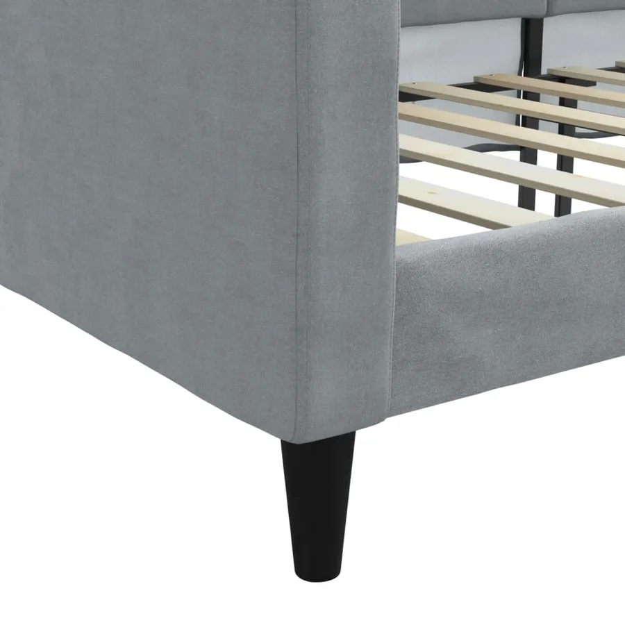 Lit de repos sans matelas gris clair 90x190 cm tissu - 6