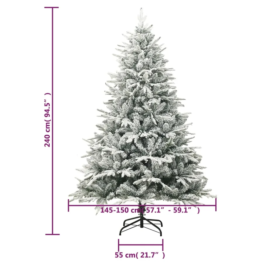 Sapin de Noël artificiel à flocons de neige Vert 240 cm PVC/PE - 6