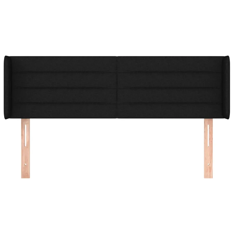 Tête de lit avec oreilles Noir 147x16x78/88 cm Tissu - 3