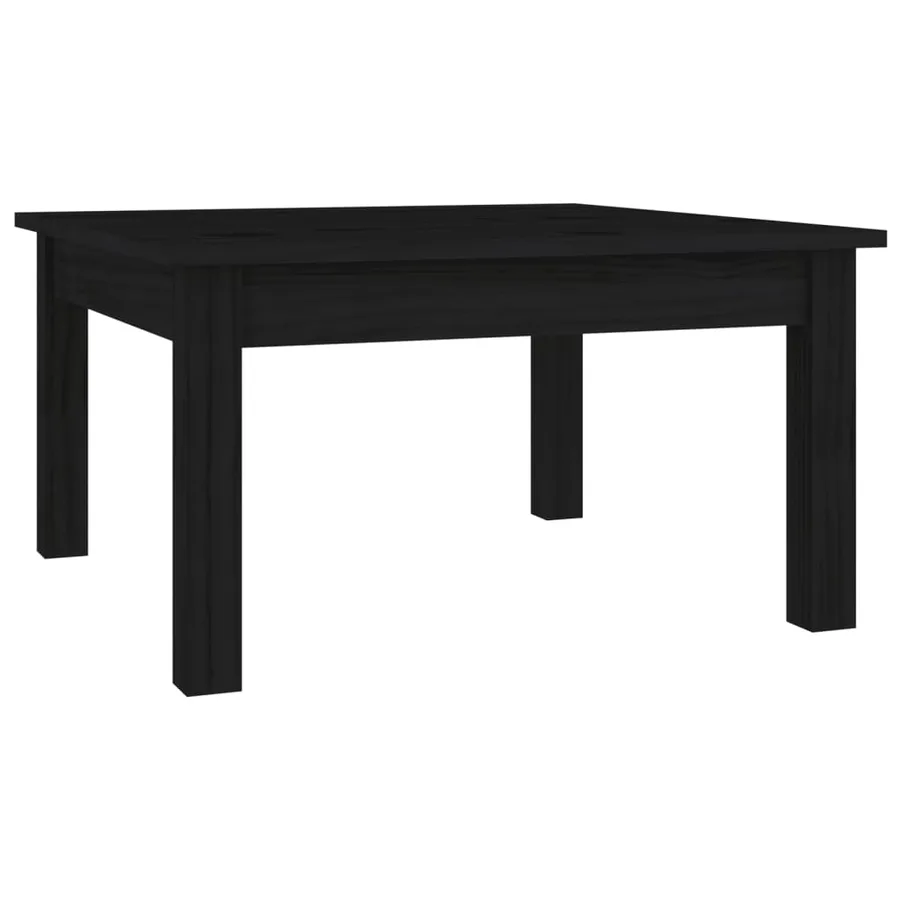 Table basse Noir 55x55x30 cm Bois massif de pin - 2