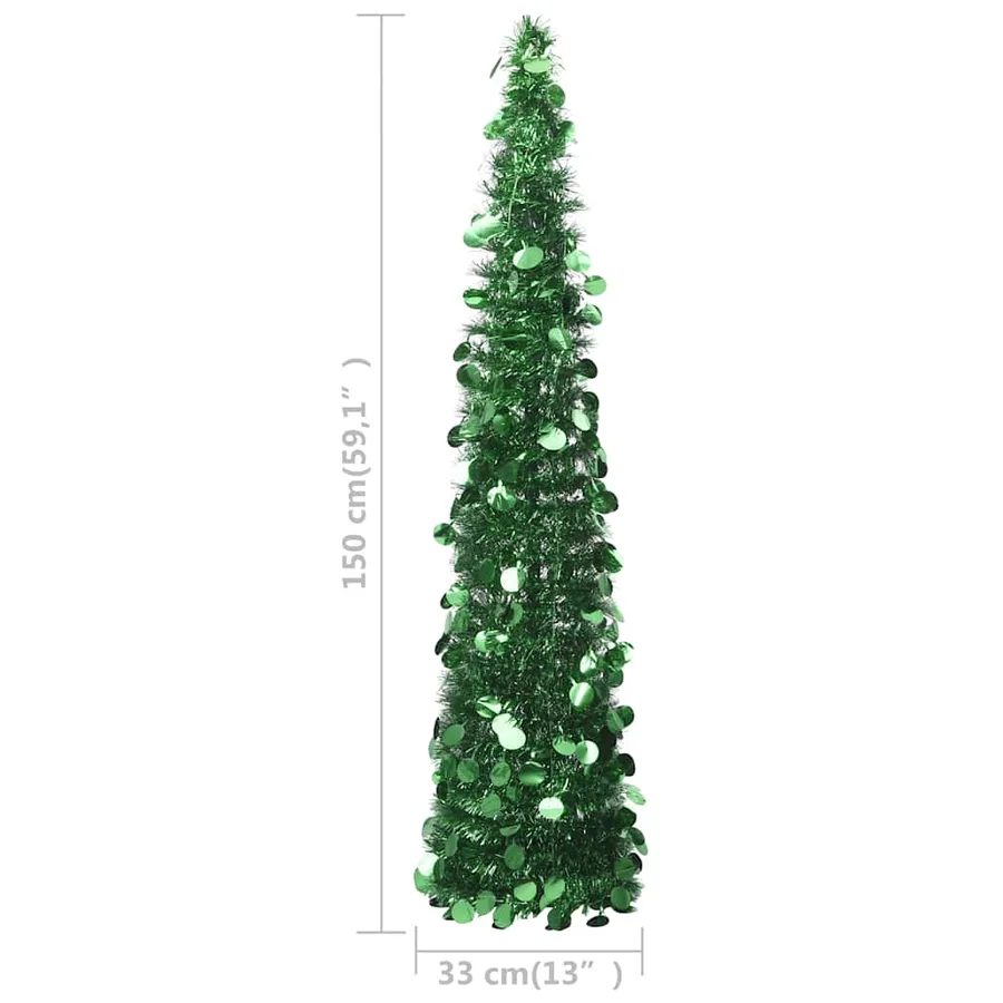 Sapin de Noël artificiel escamotable vert 150 cm PET - 5