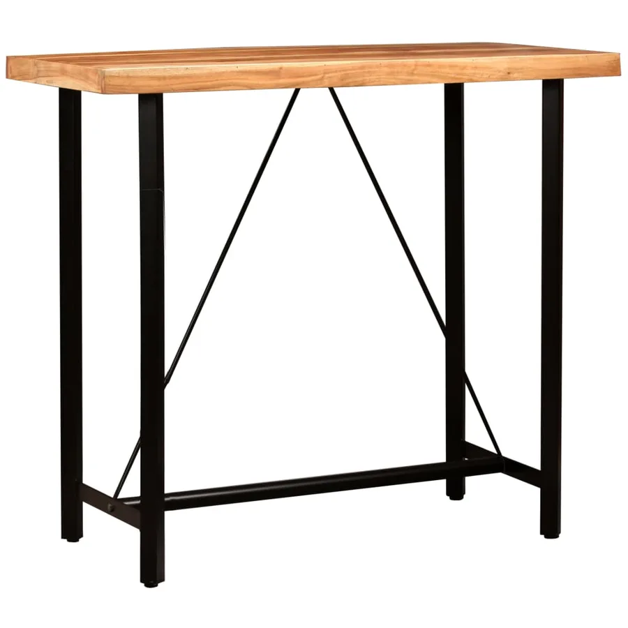 Ensemble de bar 5 pcs Bois solide et cuir véritable - 16