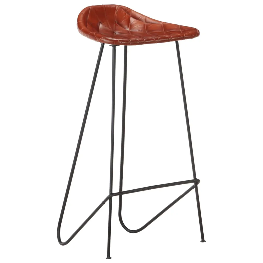 Ensemble de bar 5 pcs Bois solide et cuir véritable - 18