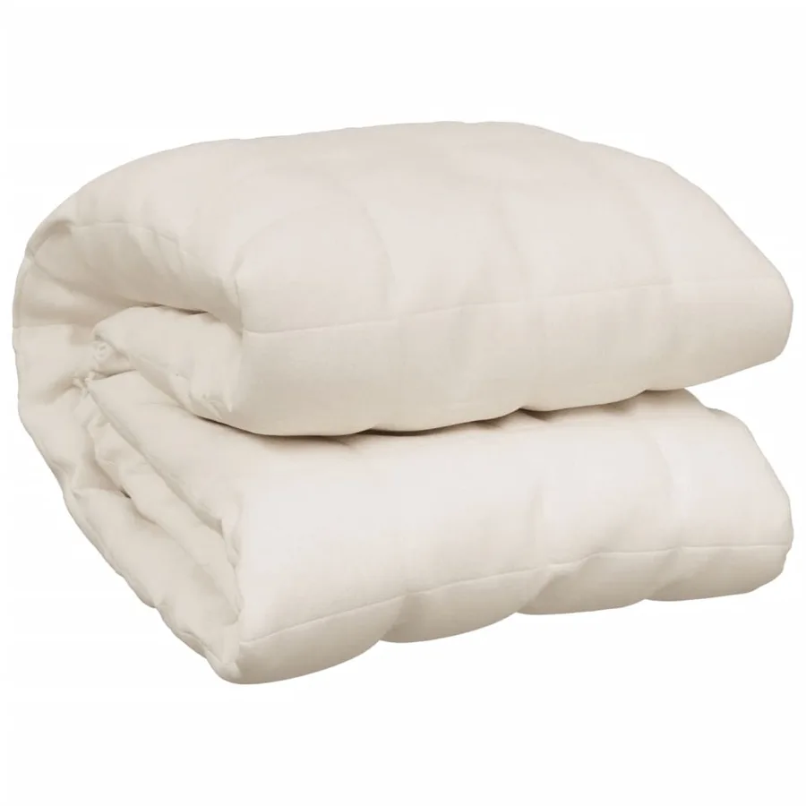 Couverture lestée Crème clair 122x183 cm 9 kg Tissu - 2