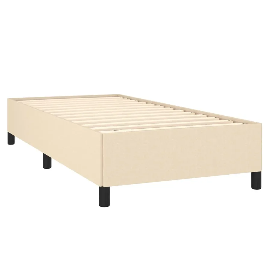 Sommier à lattes de lit avec matelas Crème 90x200 cm Tissu - 4