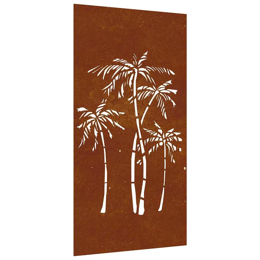 Décoration murale jardin 105x55 cm acier corten design palmier - 2