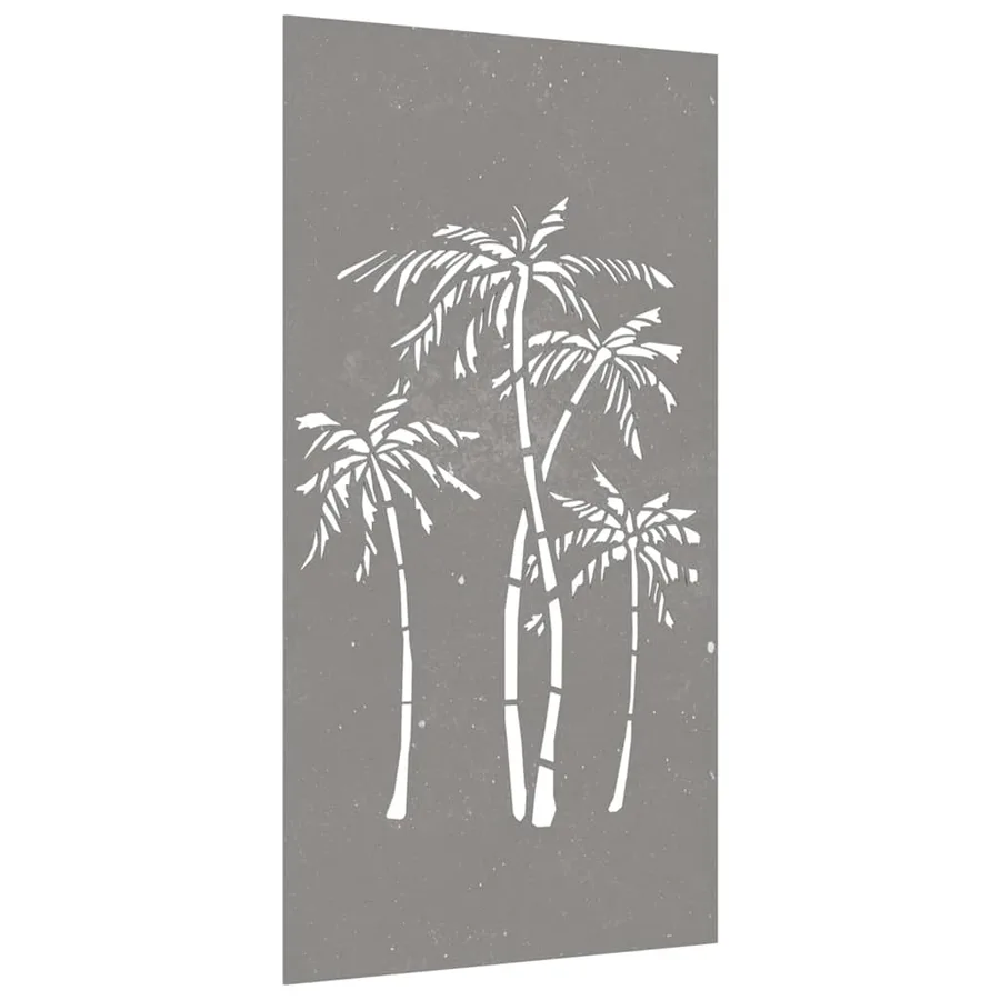 Décoration murale jardin 105x55 cm acier corten design palmier - 3