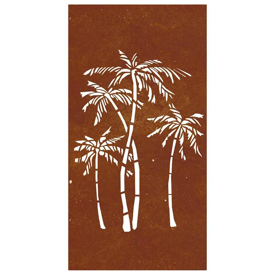 Décoration murale jardin 105x55 cm acier corten design palmier - 5