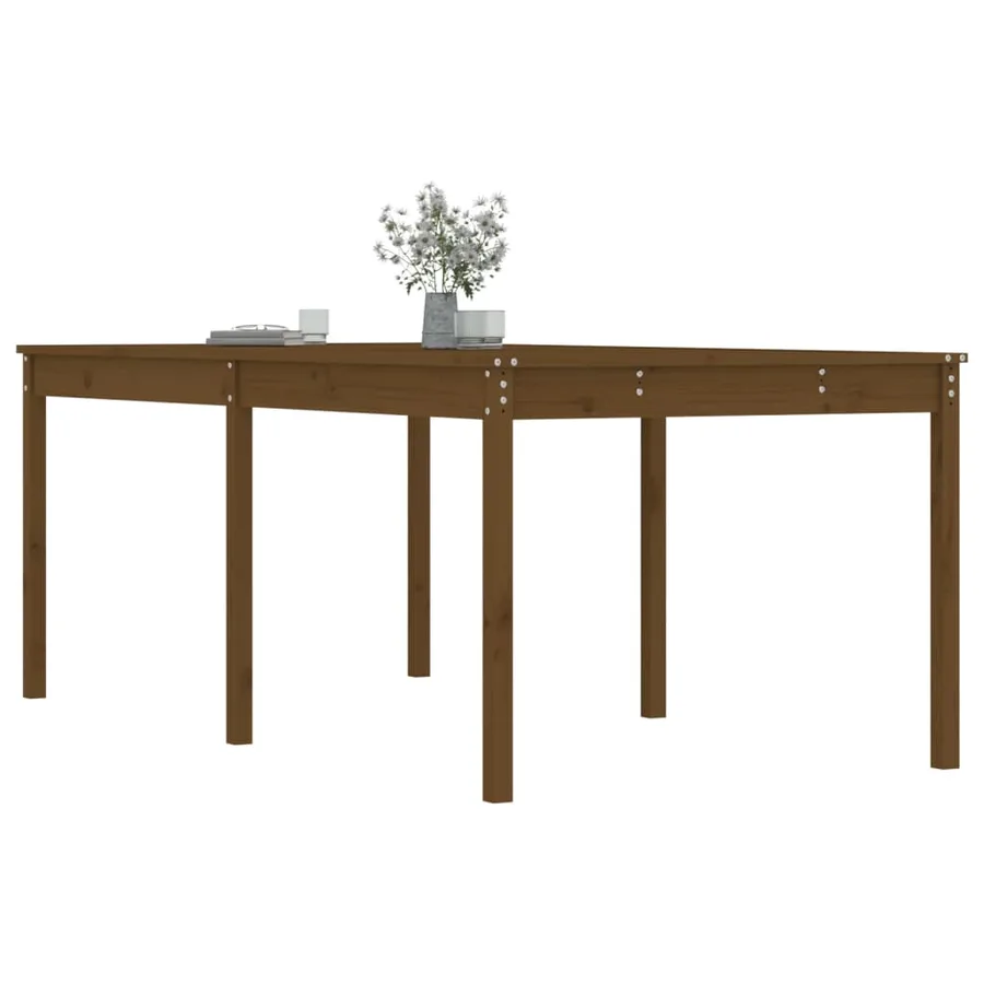 Table de jardin marron miel 203,5x100x76 cm bois massif de pin - 4