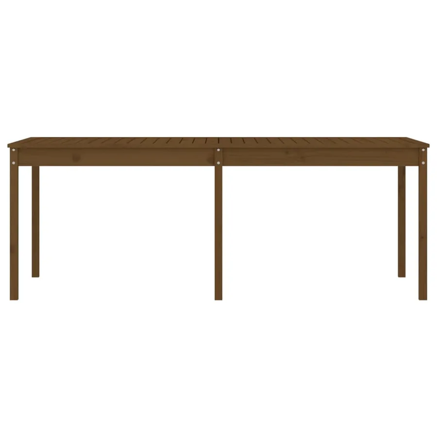 Table de jardin marron miel 203,5x100x76 cm bois massif de pin - 5