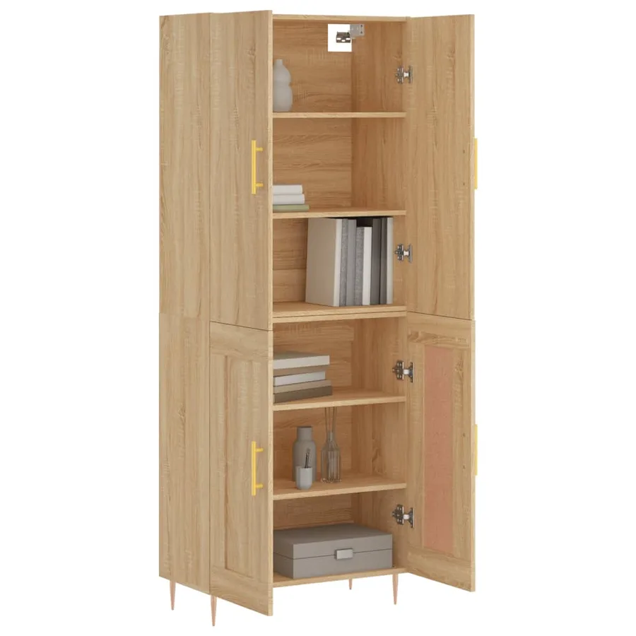 Buffet haut Chêne sonoma 69,5x34x180 cm Bois d'ingénierie - 3