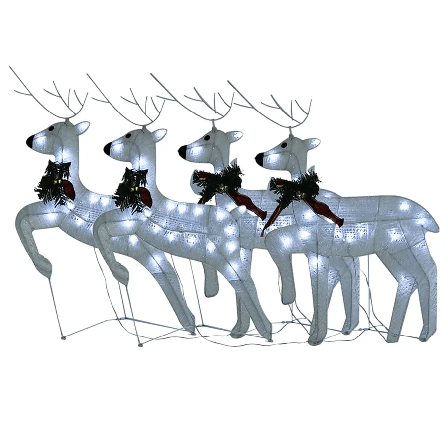 Rennes de Noël 4 pcs Blanc 80 LED - 2