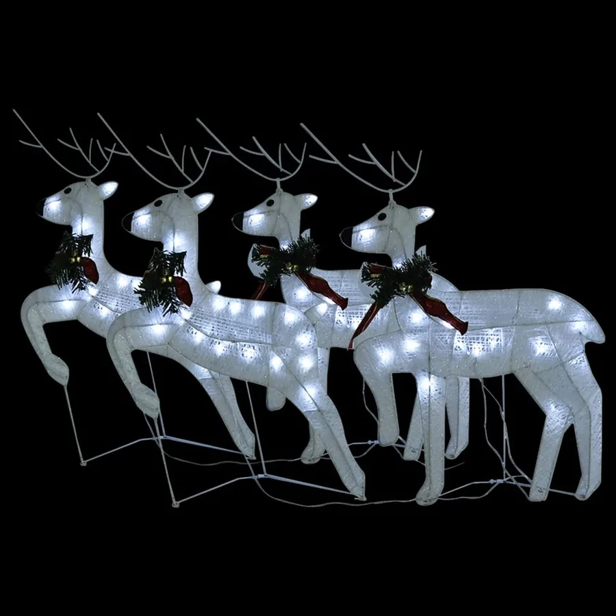 Rennes de Noël 4 pcs Blanc 80 LED - 3