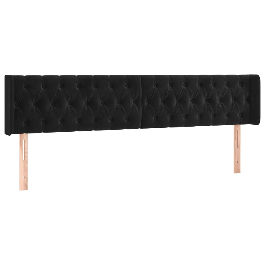 Tête de lit à LED Noir 183x16x78/88 cm Velours - 3