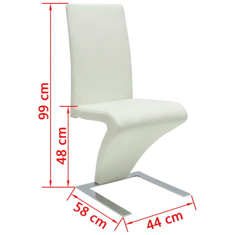 Chaises à manger lot de 2 blanc similicuir - 7