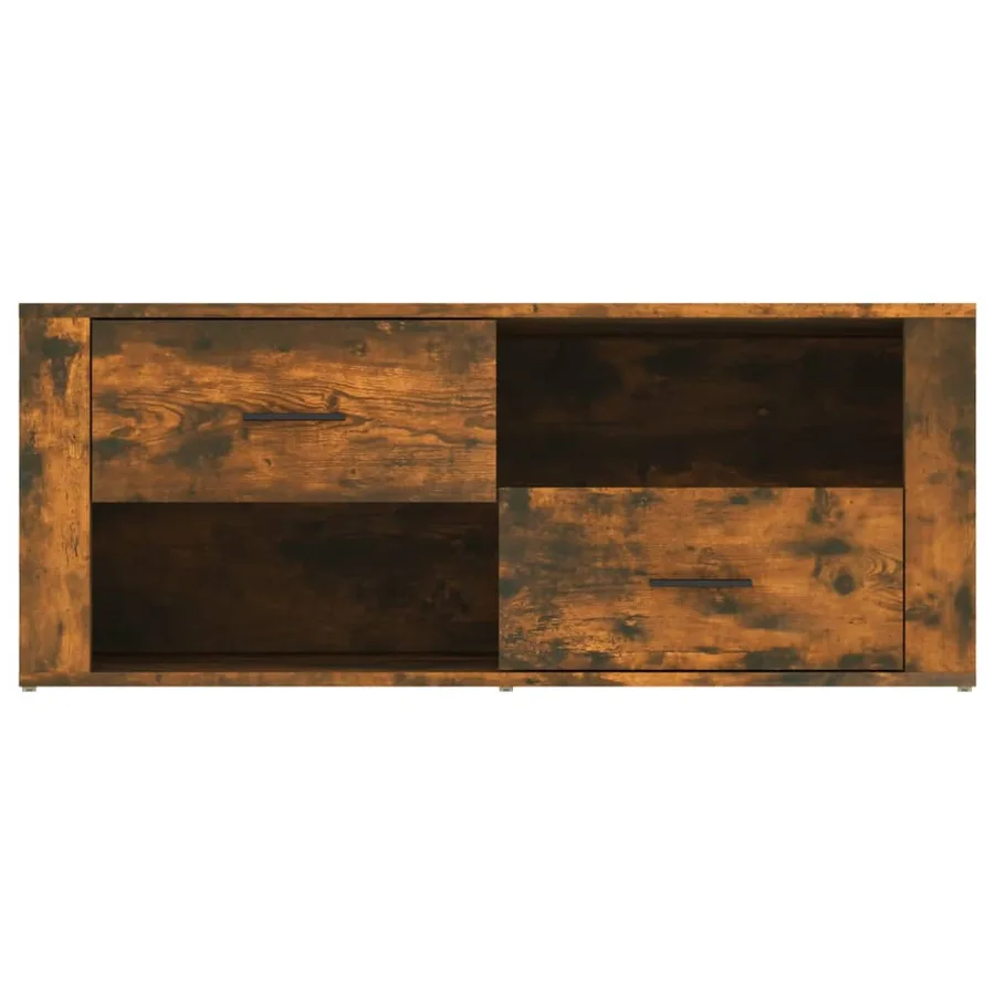 Meuble TV Chêne fumé 100x35x40 cm Bois d'ingénierie - 6