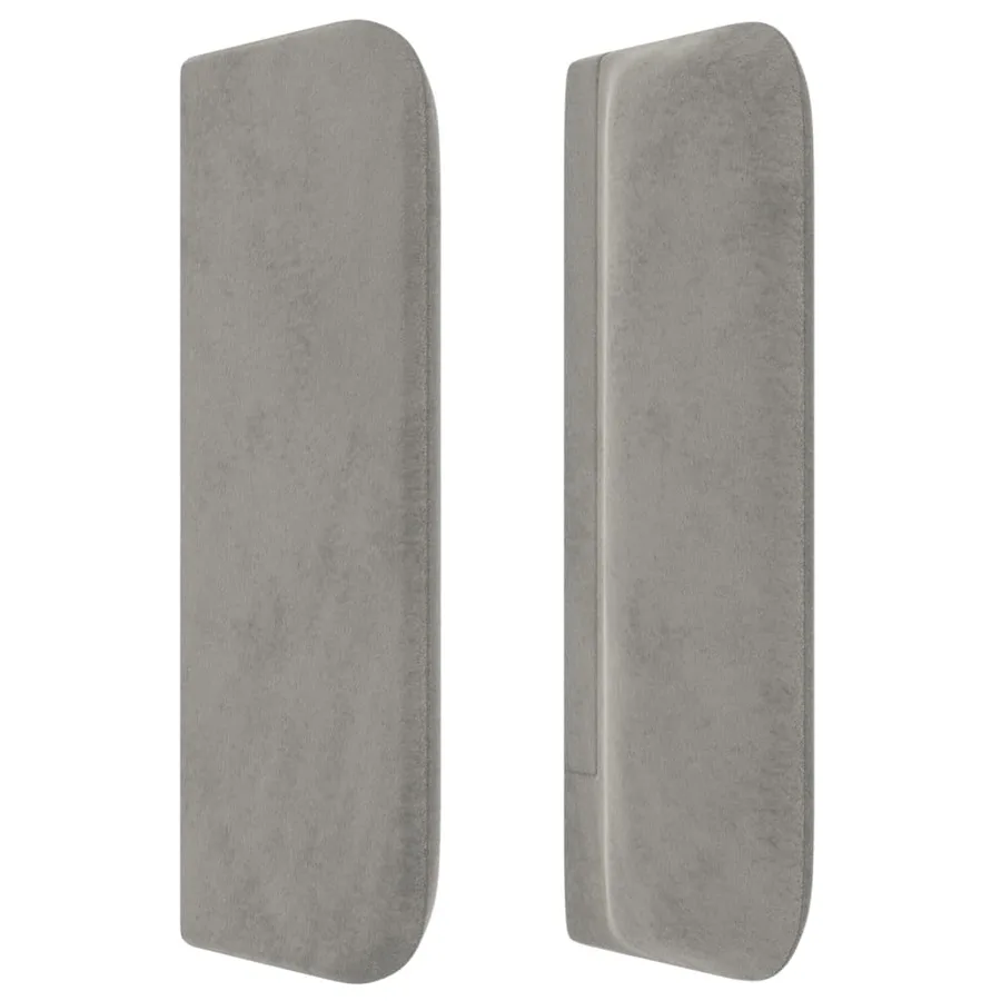 Tête de lit avec oreilles Gris clair 183x16x78/88 cm Velours - 4
