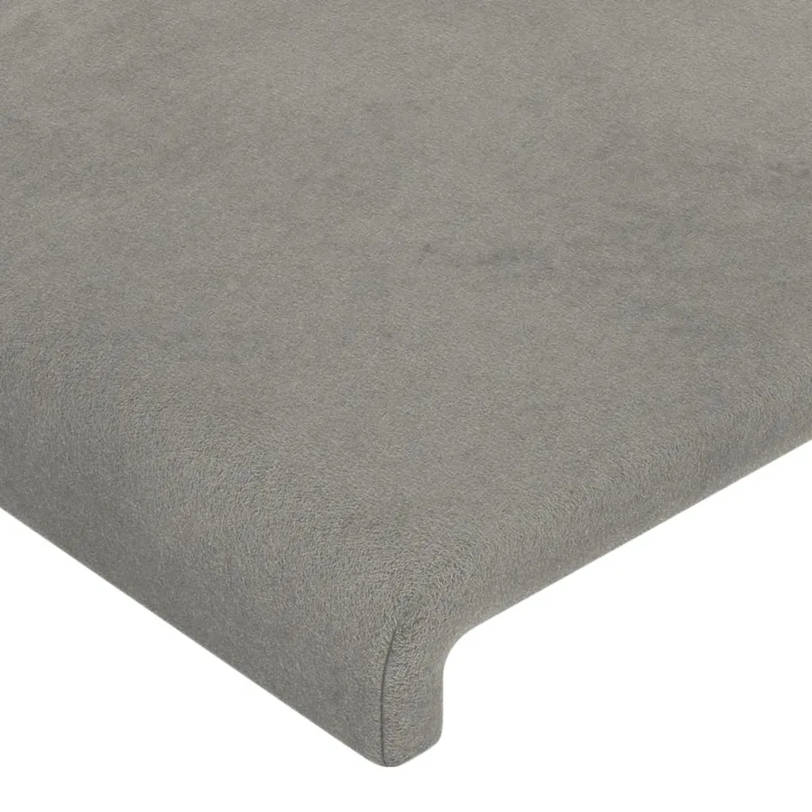 Tête de lit avec oreilles Gris clair 183x16x78/88 cm Velours - 5