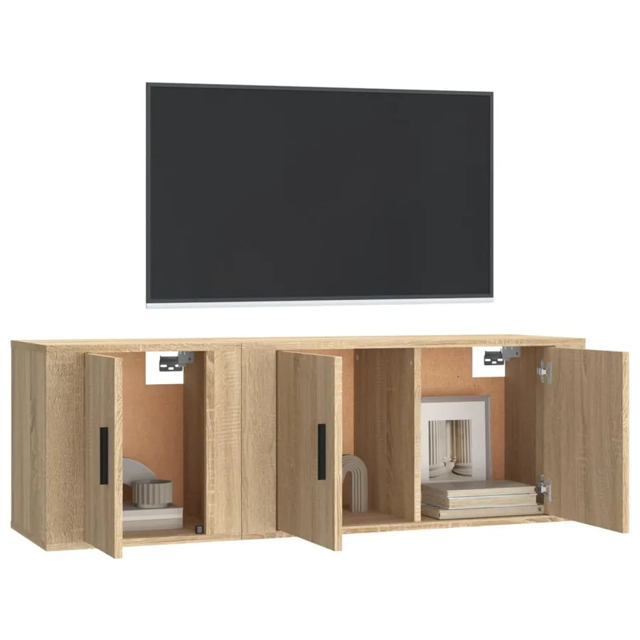 Ensemble de meubles TV 2 pcs chêne sonoma bois d'ingénierie - 3