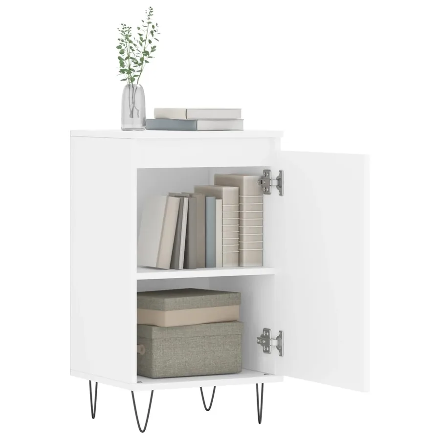 Buffet blanc 40x35x70 cm bois d’ingénierie - 4