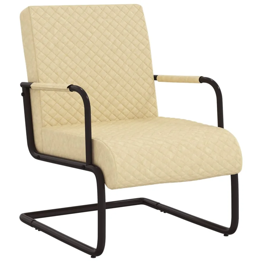 Chaise cantilever Crème Similicuir