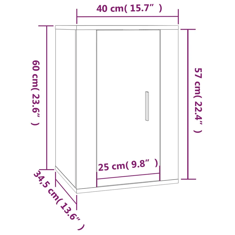 Meubles TV muraux 2 pcs Sonoma gris 40x34,5x60 cm - 12