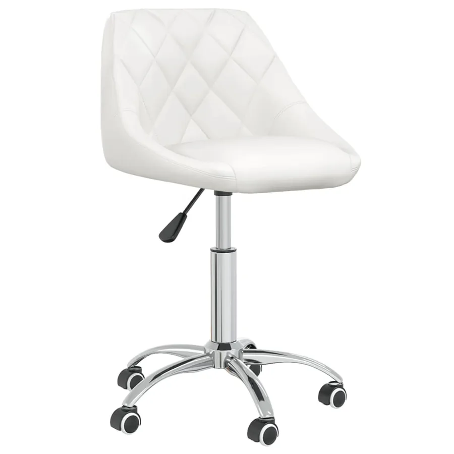 Chaise pivotante de salle à manger Blanc Similicuir