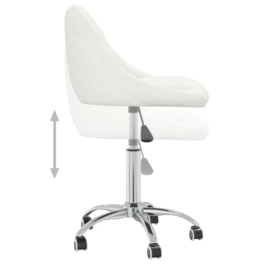 Chaise pivotante de salle à manger Blanc Similicuir - 5