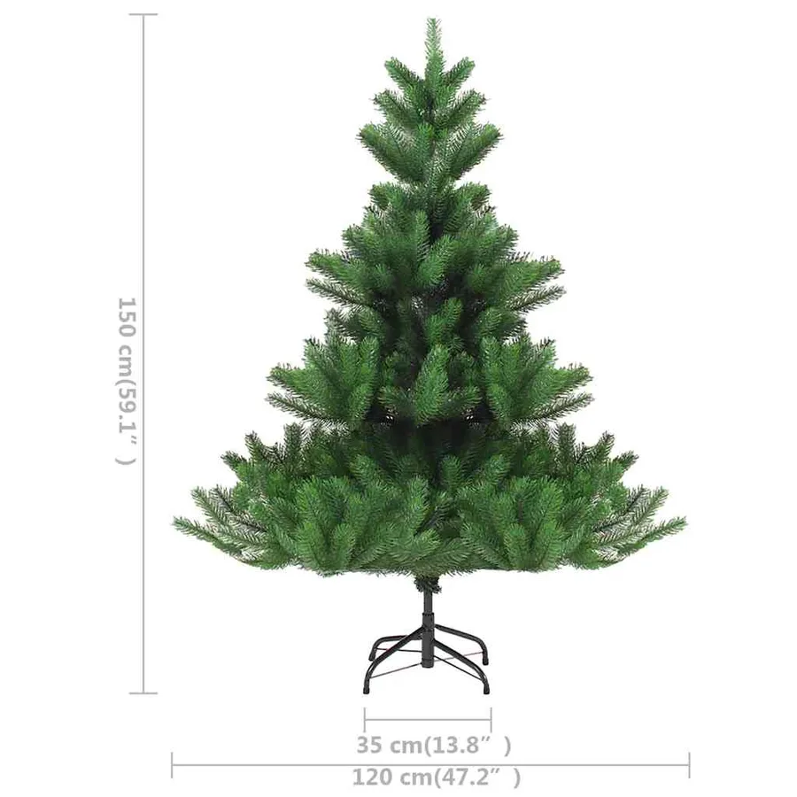 Sapin de Noël artificiel Nordmann avec LED et boules Vert 150cm - 12