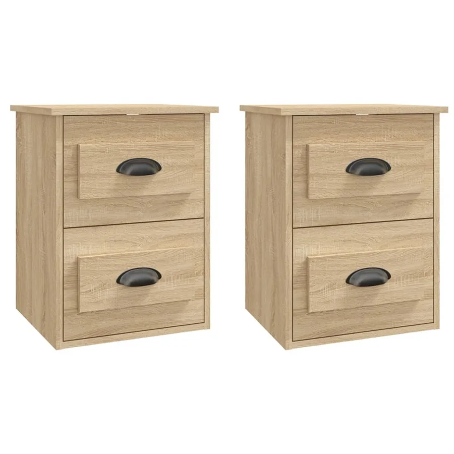 Tables de chevet murales 2 pcs chêne sonoma 41,5x36x53 cm - 2