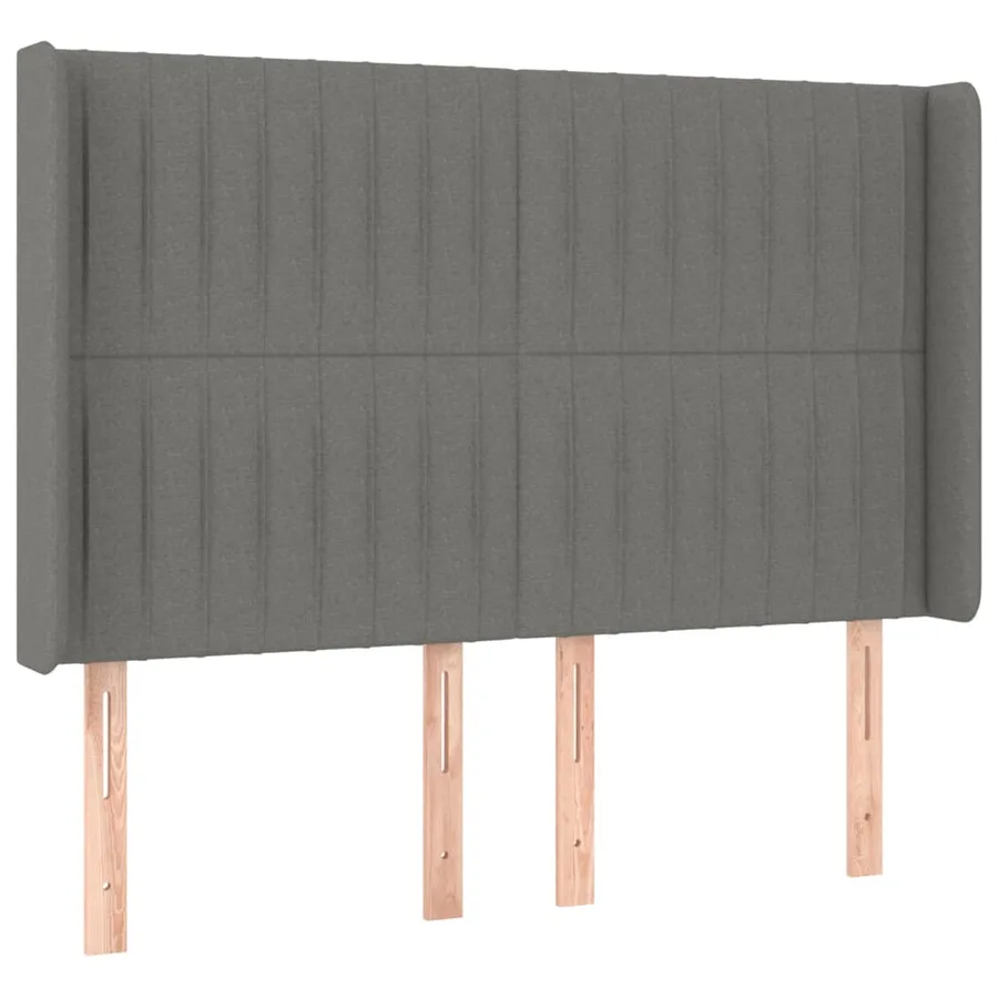 Tête de lit à LED Gris foncé 147x16x118/128 cm Tissu - 3
