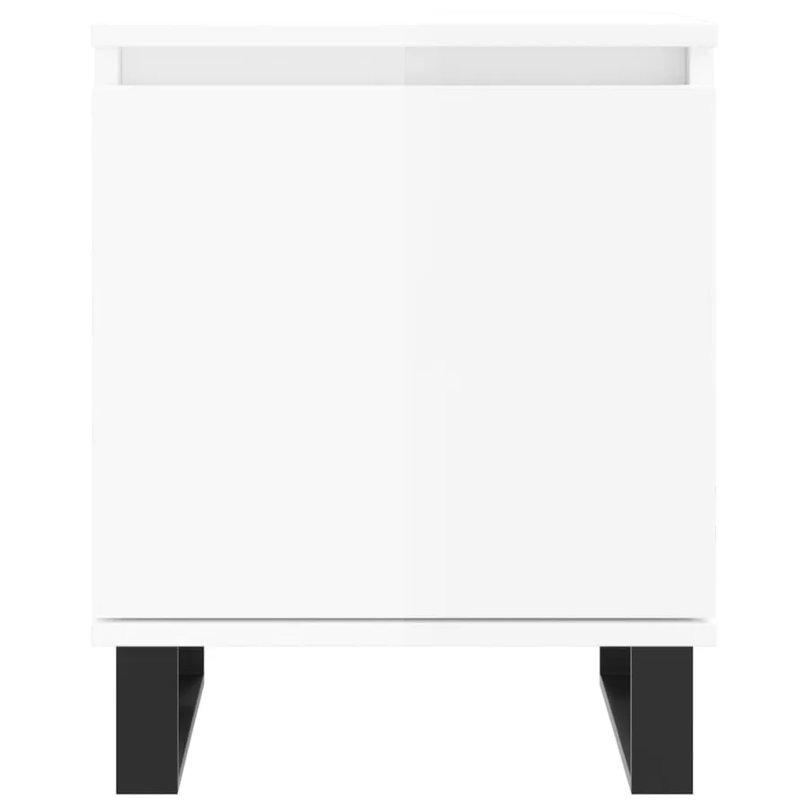 Tables de chevet 2pcs blanc brillant 40x30x50cm bois ingénierie - 5