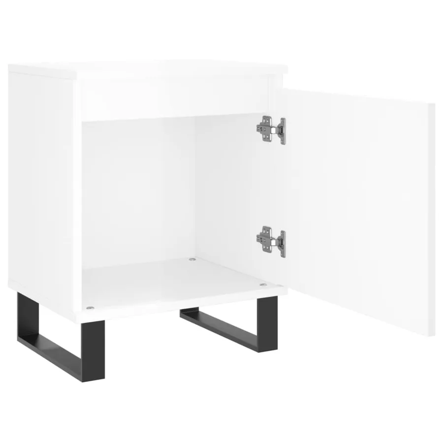 Tables de chevet 2pcs blanc brillant 40x30x50cm bois ingénierie - 6