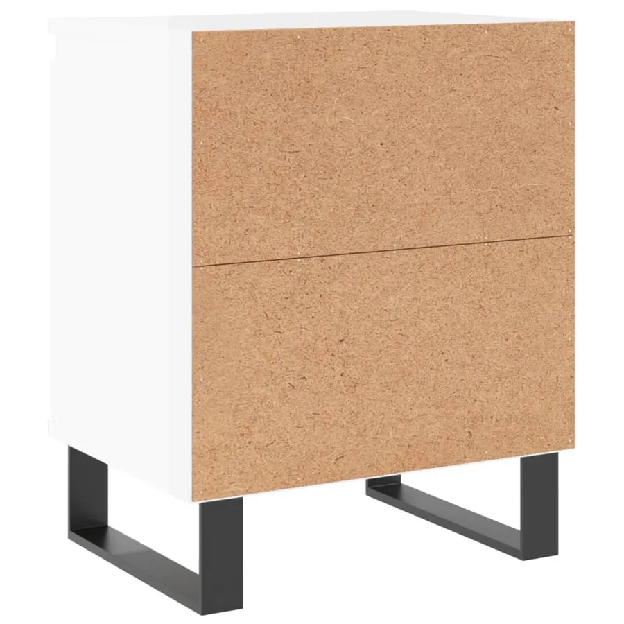 Tables de chevet 2pcs blanc brillant 40x30x50cm bois ingénierie - 8