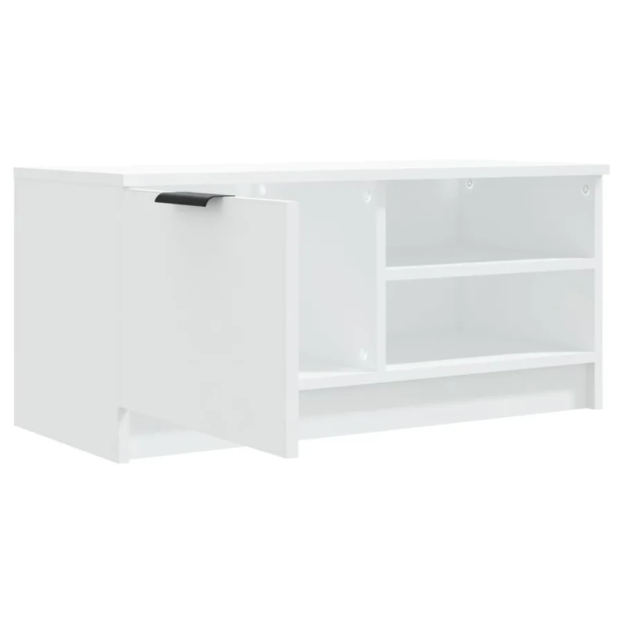Meuble TV Blanc 80x35x36,5 cm Bois d'ingénierie - 5