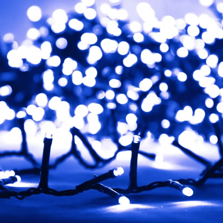 Guirlande à LED compacte avec 2000 LED Bleues 45 m PVC - 4