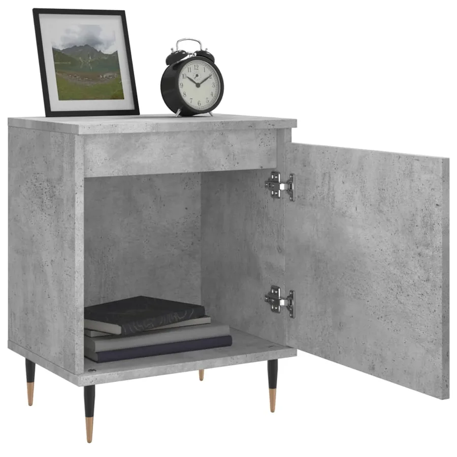Tables de chevet 2 pcs gris béton 40x30x50 cm bois d'ingénierie - 4