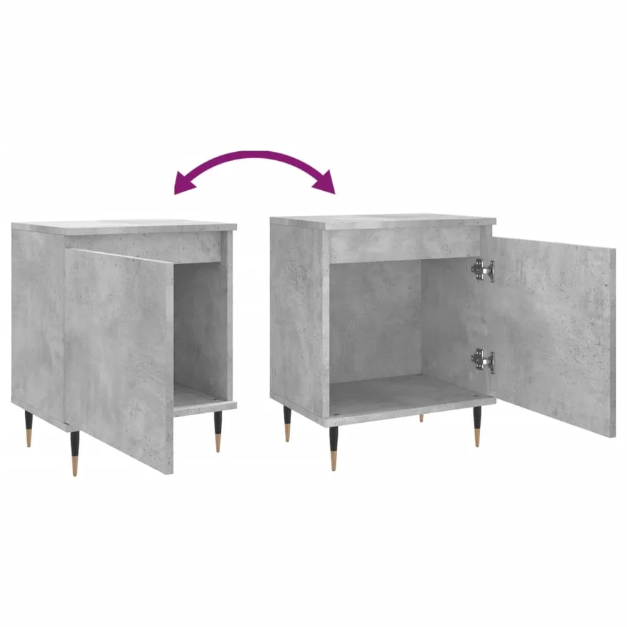 Tables de chevet 2 pcs gris béton 40x30x50 cm bois d'ingénierie - 9