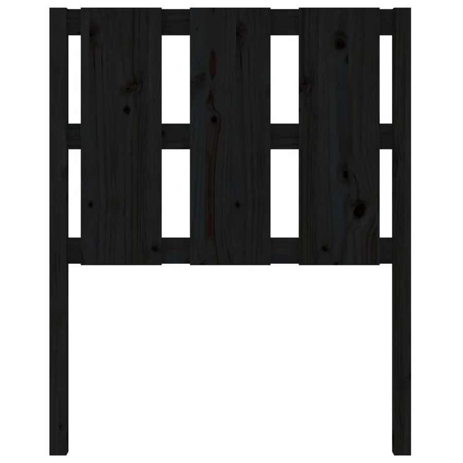 Tête de lit Noir 80,5x4x100 cm Bois massif de pin - 4