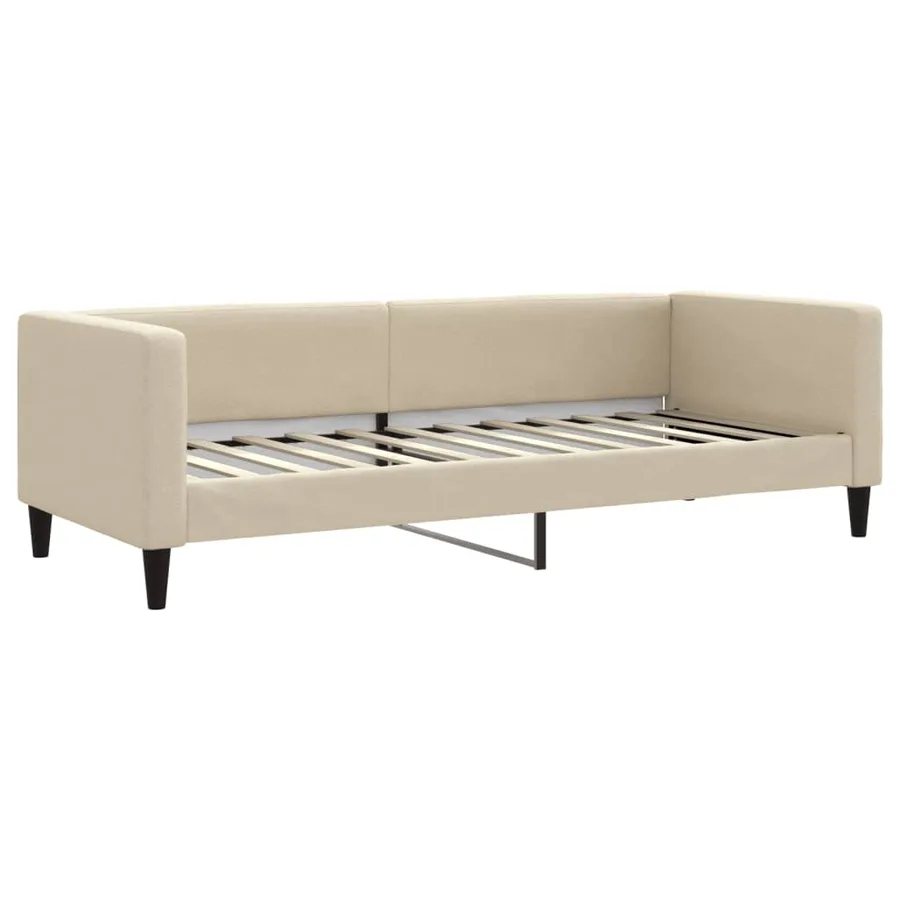 Lit de repos sans matelas crème 80x200 cm tissu - 2