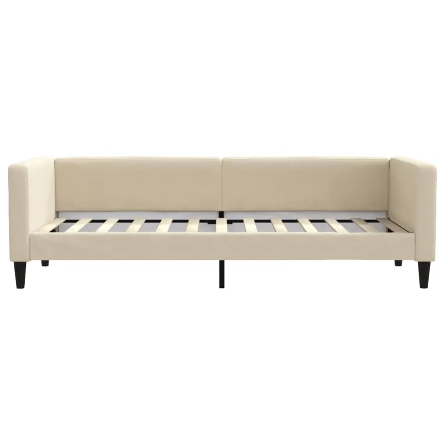 Lit de repos sans matelas crème 80x200 cm tissu - 3