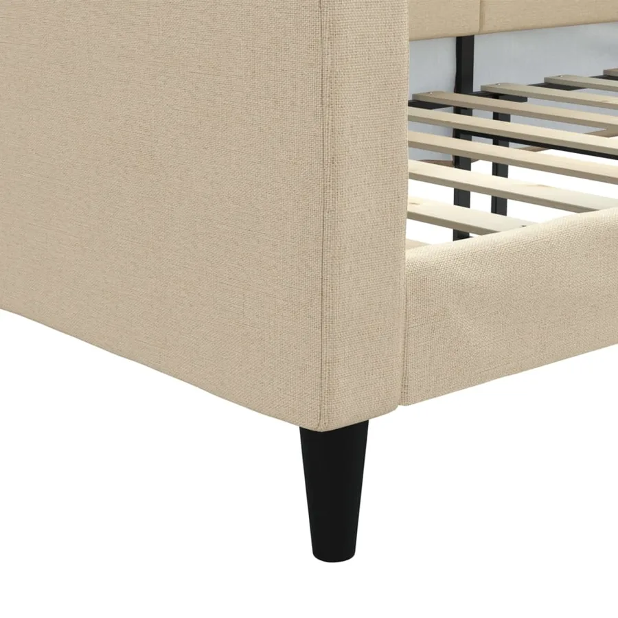 Lit de repos sans matelas crème 80x200 cm tissu - 6