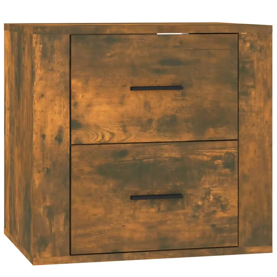 Table de chevet murale Chêne fumé 50x36x47 cm - 2