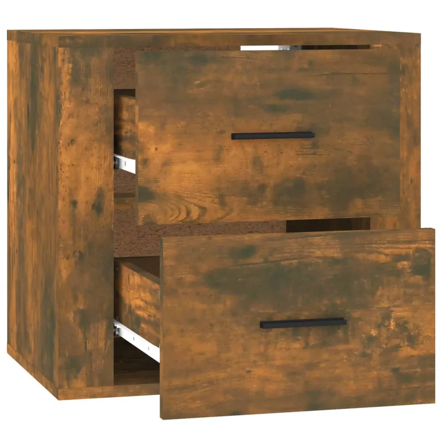 Table de chevet murale Chêne fumé 50x36x47 cm - 8