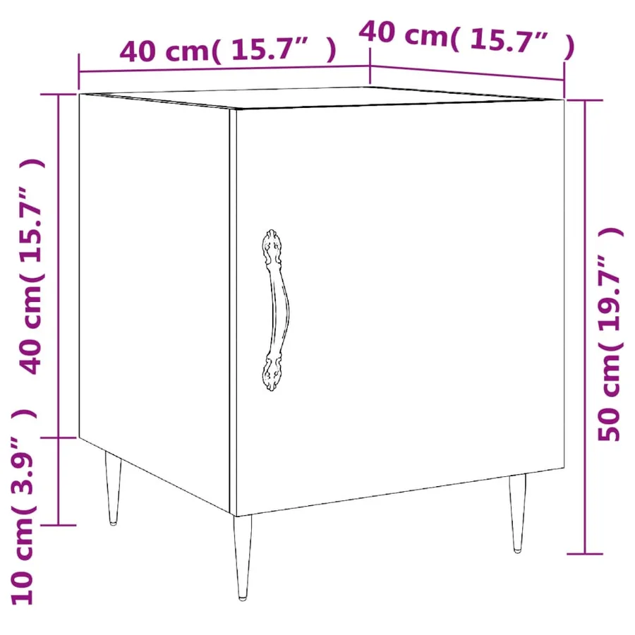 Tables de chevet 2 pcs sonoma gris 40x40x50cm bois d'ingénierie - 13